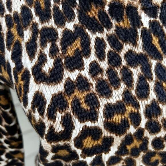 J. Crew MERINO WOOL leopard print lightweight sweater, women's size XS - Picture 3 of 7